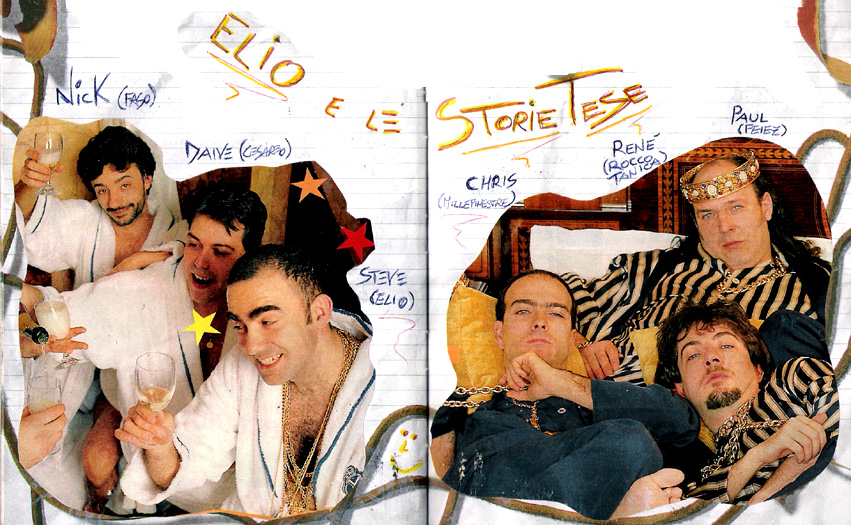 Gli Elio e le Storie Tese dopo il secondo posto a Sanremo 1996